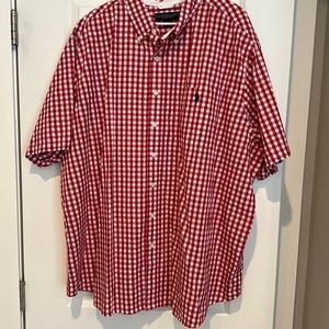 US Polo Association checkered short sleeve button down dress shirt